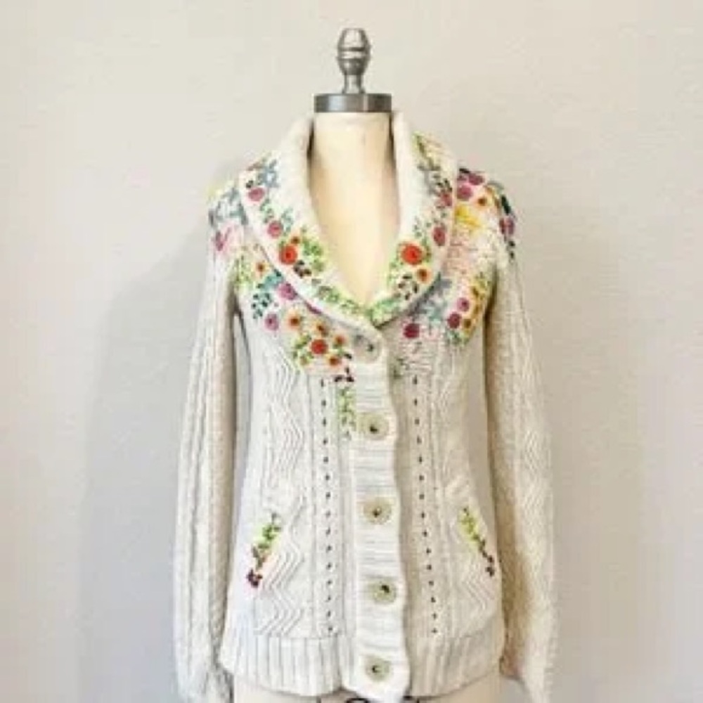 ISO!!! Anthropologie Cream Floral Cardigan ISO!!!